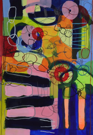 Painting by Monika Riethmueller untitled no 20200808 paper 100x70cm
