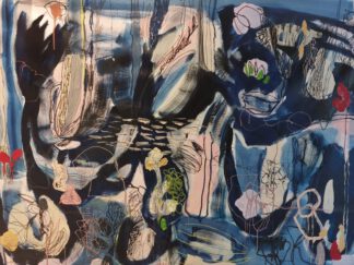Sous l'eau technique mixte sur toile 105 x 155 cm