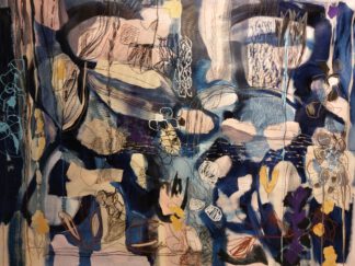 Sous l'eau II technique mixte sur toile 105 x 155 cm